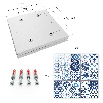 Wall mounted key box Blue tiles