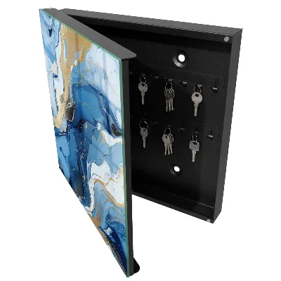 Wall mounted key box Colorful swirl