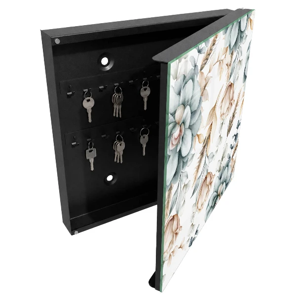 Wall mounted key box Watercolor flowers