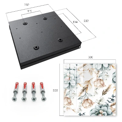 Wall mounted key box Watercolor flowers