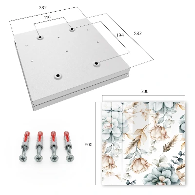 Wall mounted key box Watercolor flowers