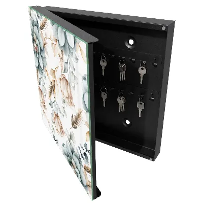 Wall mounted key box Watercolor flowers