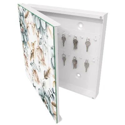 Wall mounted key box Watercolor flowers