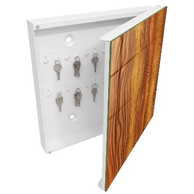 Wall mounted key box wood waves design