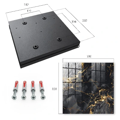 Key box for wall Black marble