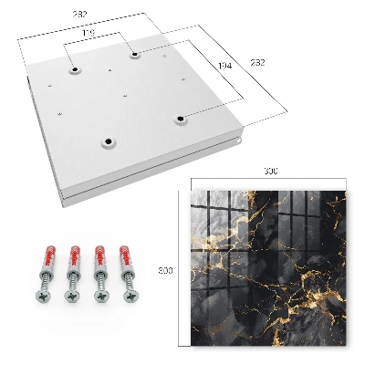 Key box for wall Black marble