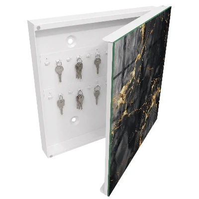Key box for wall Black marble