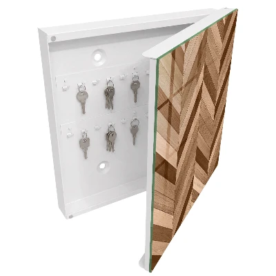 Key cabinet Wood herringbone