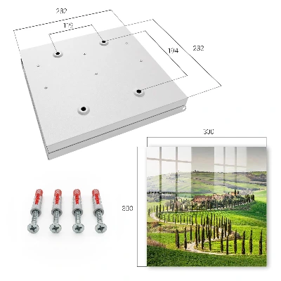 Wall mounted key box Tuscan landscape