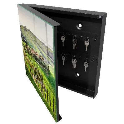 Wall mounted key box Tuscan landscape
