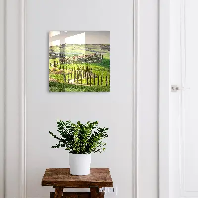 Wall mounted key box Tuscan landscape