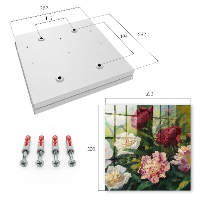 Key cabinet Colorful flowers
