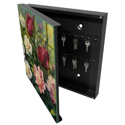 Key cabinet Colorful flowers
