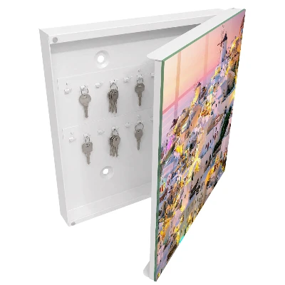 Wall mounted key box Greek landscape