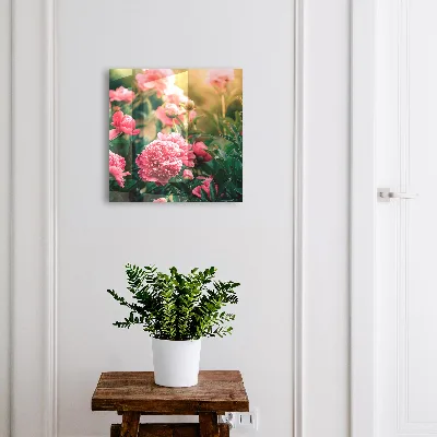 Key cabinet Pink peonies