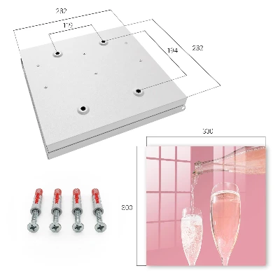 Wall mounted key box Champagne glasses