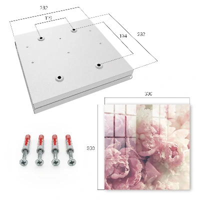 Key cabinet Peony flowers