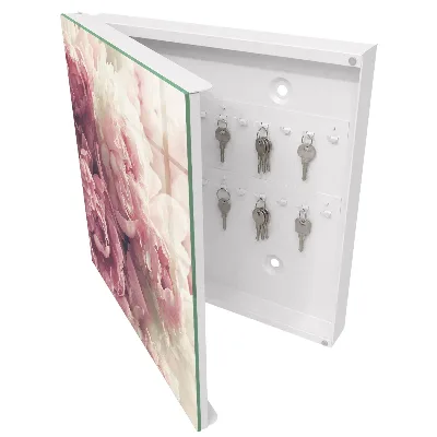 Key cabinet Peony flowers