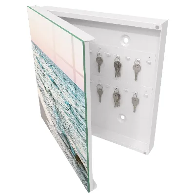 Wall mounted key box Sea waves