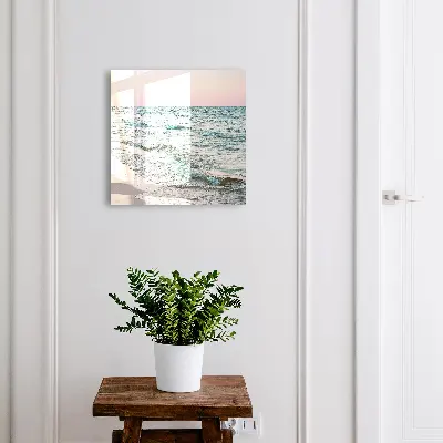 Wall mounted key box Sea waves