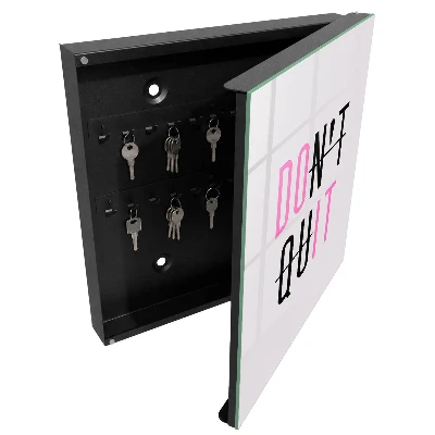 Wall mounted key box Motivational typography