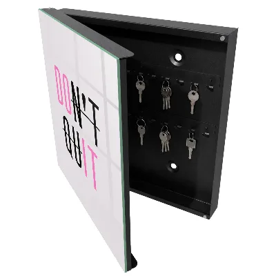 Wall mounted key box Motivational typography