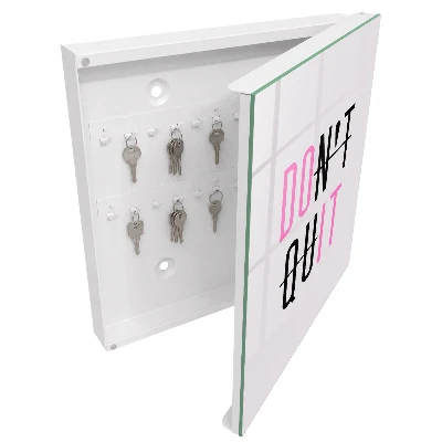 Wall mounted key box Motivational typography