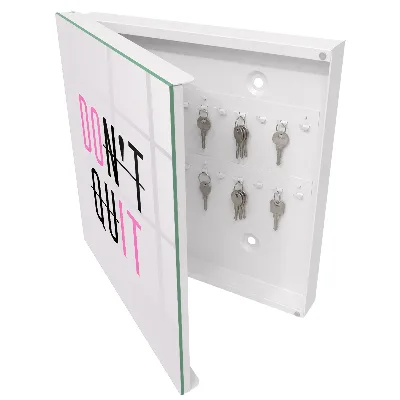 Wall mounted key box Motivational typography