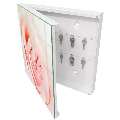 Wall mounted key box Romantic rose