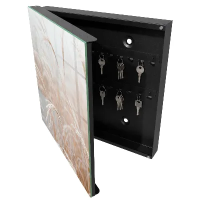 Wall mounted key box Autumn ears of grain