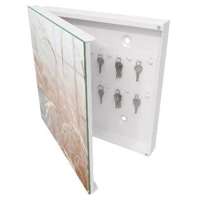 Wall mounted key box Autumn ears of grain