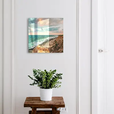 Wall mounted key box Ocean cliff