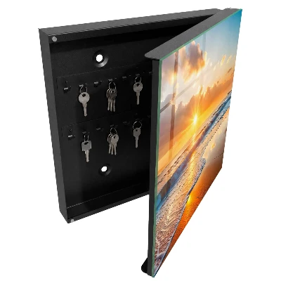 Wall mounted key box Ocean sunset