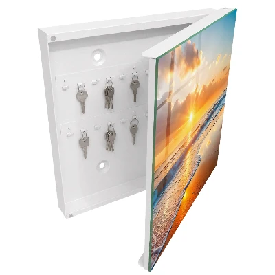 Wall mounted key box Ocean sunset