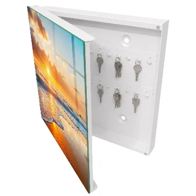 Wall mounted key box Ocean sunset