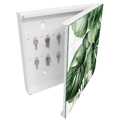 Wall mounted key box Green leaves