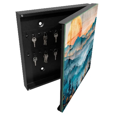 Key box for wall Mountain sunset