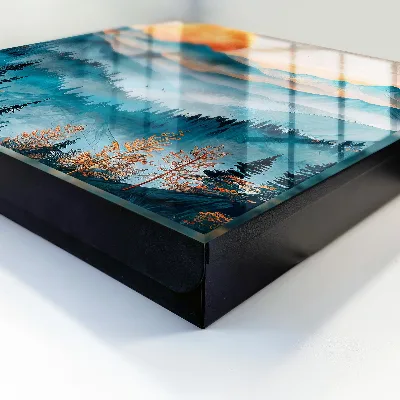 Key box for wall Mountain sunset