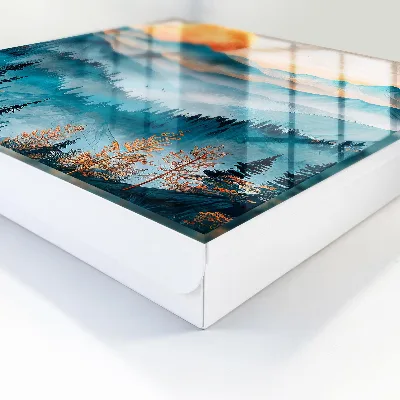 Key box for wall Mountain sunset