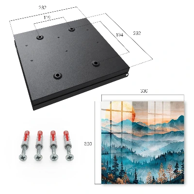 Key box for wall Mountain sunset
