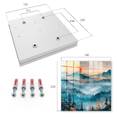 Key box for wall Mountain sunset