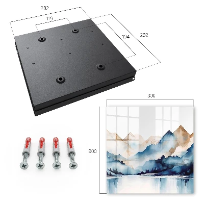 Key cabinet Watercolor mountains