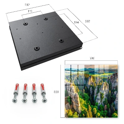 Wall mounted key box Rocks and forest