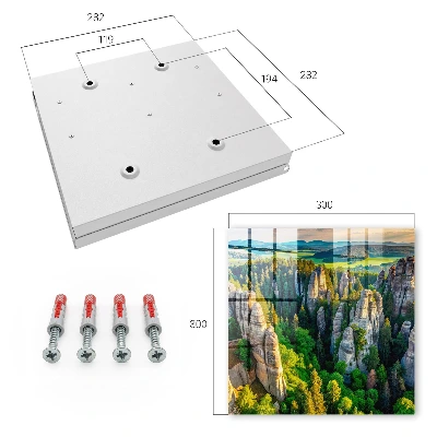 Wall mounted key box Rocks and forest