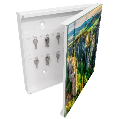 Wall mounted key box Rocks and forest