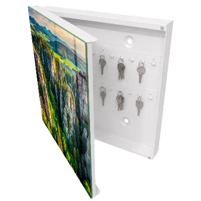 Wall mounted key box Rocks and forest