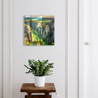 Wall mounted key box Rocks and forest
