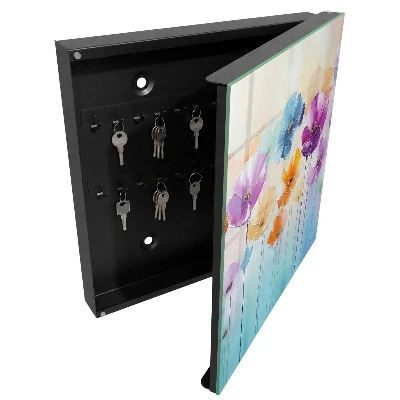 Key cabinet Colorful flowers
