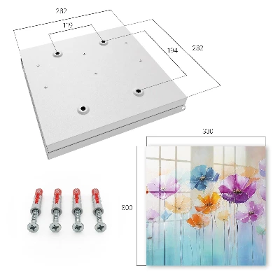 Key cabinet Colorful flowers