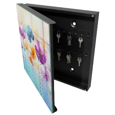 Key cabinet Colorful flowers